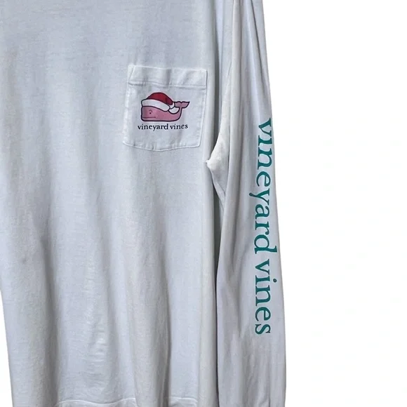 Vineyard Vines Naughty Nice Whale Santa Christmas Long Sleeve Tee - Picture 8 of 13